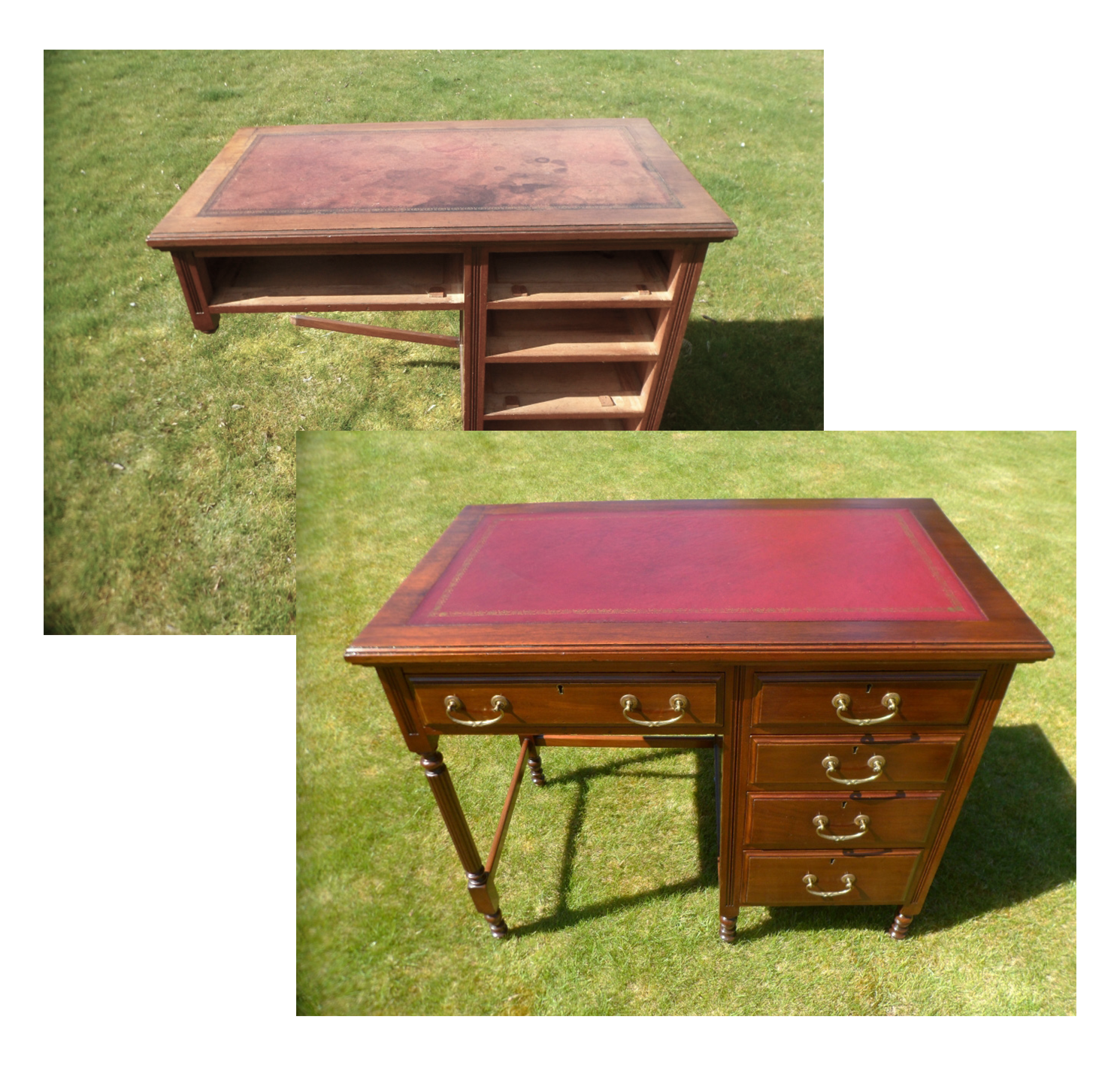 before and after desk